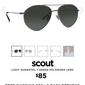 DIFF eyewear. scout LIGHT GUNMETAL GREEN POLARIZED